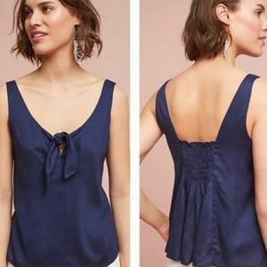 Anthropologie Maeve Blue Keyhole Tank Top Shirt